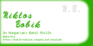 miklos bobik business card