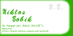 miklos bobik business card